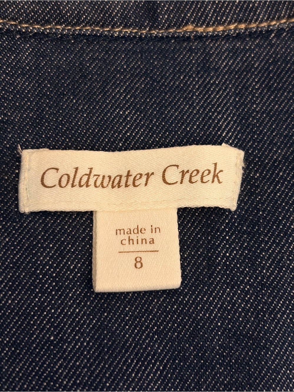 Denim Jacket Stretch Snaps Feminine Jeans Coldwater Creek 8 M - Picture 3 of 5